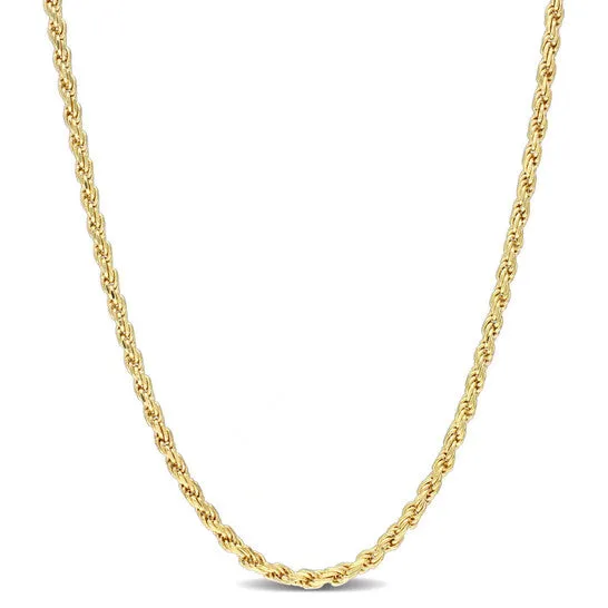 Necklaces JMS always Original AMOUR 22mm Rope Chain Necklace In Yellow Plated Sterling Silver 18 In Necklaces JMS always Original AMOUR 22mm Rope Chain Necklace In Yellow Plated Sterling Silver 18 In