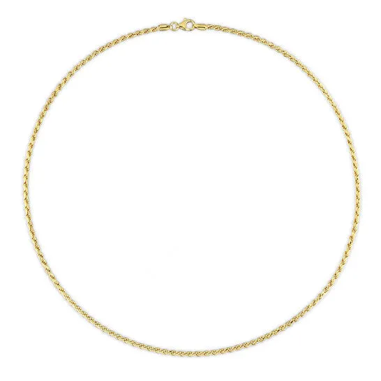 Necklaces JMS always Original AMOUR 22mm Rope Chain Necklace In Yellow Plated Sterling Silver 18 In Necklaces JMS always Original AMOUR 22mm Rope Chain Necklace In Yellow Plated Sterling Silver 18 In