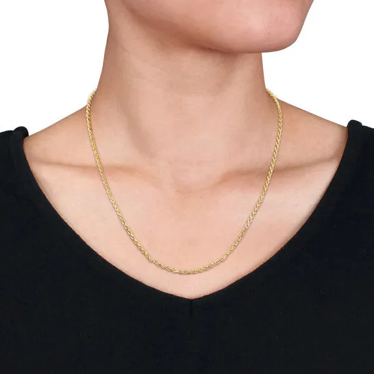 Necklaces JMS always Original AMOUR 22mm Rope Chain Necklace In Yellow Plated Sterling Silver 18 In Necklaces JMS always Original AMOUR 22mm Rope Chain Necklace In Yellow Plated Sterling Silver 18 In