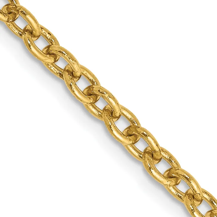 Necklaces MDS 14K Yellow Gold 18 inch 32mm Round Open Link Cable with Lobster Clasp Chain Necklace Necklaces MDS 14K Yellow Gold 18 inch 32mm Round Open Link Cable with Lobster Clasp Chain Necklace