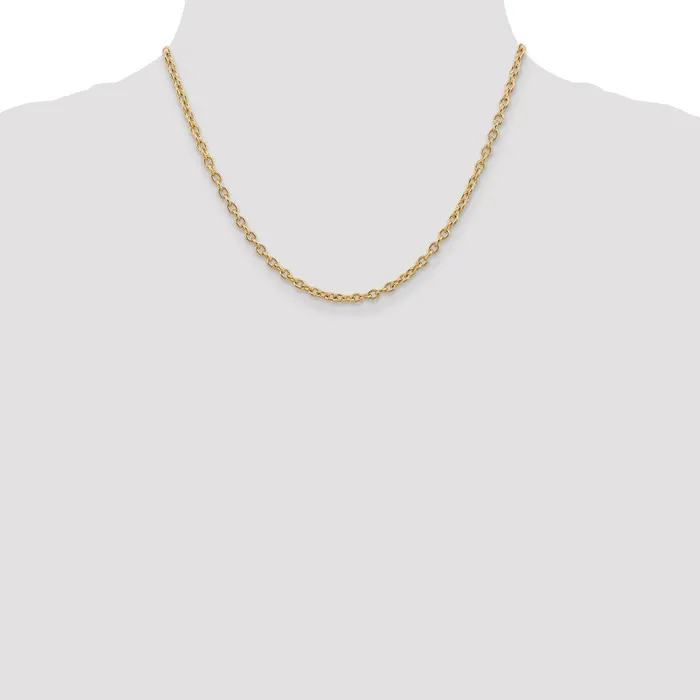 Necklaces MDS 14K Yellow Gold 18 inch 32mm Round Open Link Cable with Lobster Clasp Chain Necklace Necklaces MDS 14K Yellow Gold 18 inch 32mm Round Open Link Cable with Lobster Clasp Chain Necklace
