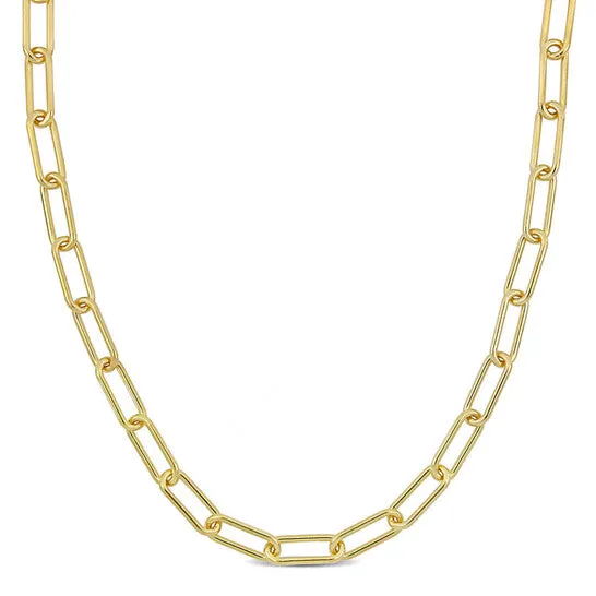 Necklaces Original AMOUR 6mm Paperclip Chain Necklace In Yellow Plated Sterling Silver 16 In JMS always Necklaces Original AMOUR 6mm Paperclip Chain Necklace In Yellow Plated Sterling Silver 16 In JMS always