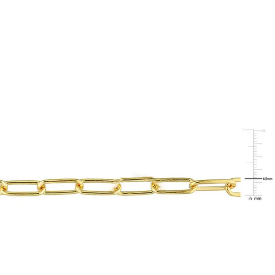 Necklaces Original AMOUR 6mm Paperclip Chain Necklace In Yellow Plated Sterling Silver 16 In JMS always Necklaces Original AMOUR 6mm Paperclip Chain Necklace In Yellow Plated Sterling Silver 16 In JMS always
