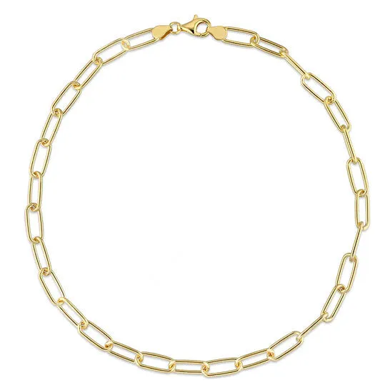 Necklaces Original AMOUR 6mm Paperclip Chain Necklace In Yellow Plated Sterling Silver 16 In JMS always Necklaces Original AMOUR 6mm Paperclip Chain Necklace In Yellow Plated Sterling Silver 16 In JMS always