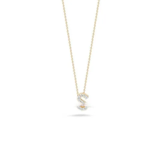Necklaces Original Roberto Coin Tiny Treasure 18K Yellow Gold Letter S Initial Necklace JMS always Necklaces Original Roberto Coin Tiny Treasure 18K Yellow Gold Letter S Initial Necklace JMS always
