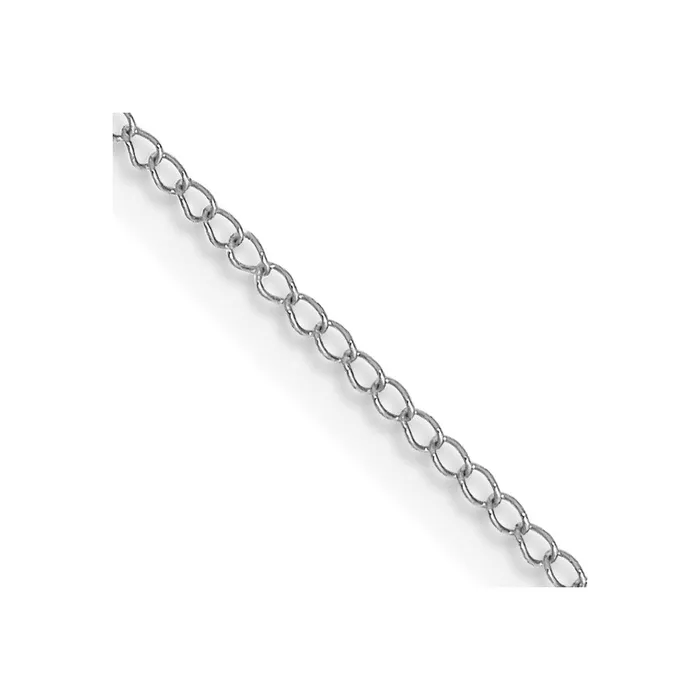 Necklaces QGold 10k White Gold 5mm Carded Curb Chain Necklace