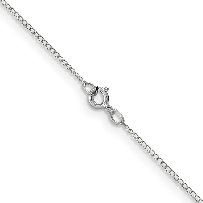 Necklaces QGold 10k White Gold 5mm Carded Curb Chain Necklace Necklaces QGold 10k White Gold 5mm Carded Curb Chain Necklace