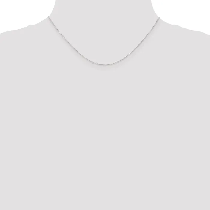 Necklaces QGold 10k White Gold 5mm Carded Curb Chain Necklace Necklaces QGold 10k White Gold 5mm Carded Curb Chain Necklace