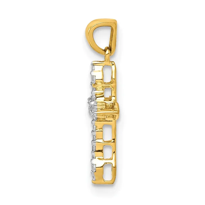 Necklaces Solid 14k Yellow Gold 115ct Simulated CZ Cross Pendant Goldia