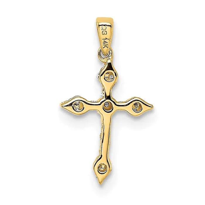 Necklaces Solid 14k Yellow Gold 115ct Simulated CZ Cross Pendant Goldia
