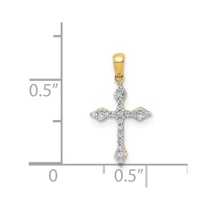 Necklaces Solid 14k Yellow Gold 115ct Simulated CZ Cross Pendant Goldia