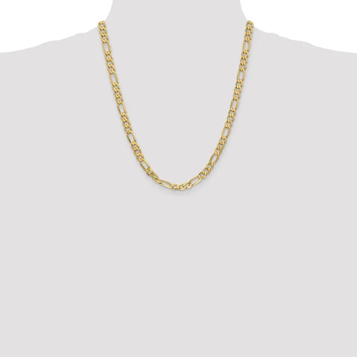 Necklaces Solid 14K Yellow Gold 22 inch 625mm Flat Figaro with Lobster Clasp Chain Necklace MDS Necklaces Solid 14K Yellow Gold 22 inch 625mm Flat Figaro with Lobster Clasp Chain Necklace MDS
