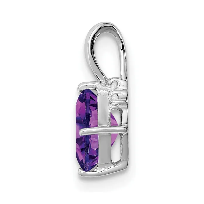 Necklaces Sterling Silver Rhodium Plated Diamond u0026 Amethyst Square Pendant Goldia
