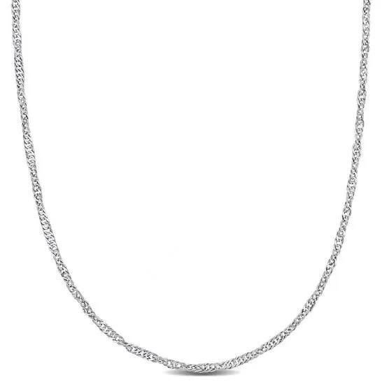 Original AMOUR 19mm Diamondcut Singapore Necklace In 14K White Gold 18 In JMS always Necklaces Original AMOUR 19mm Diamondcut Singapore Necklace In 14K White Gold 18 In JMS always Necklaces