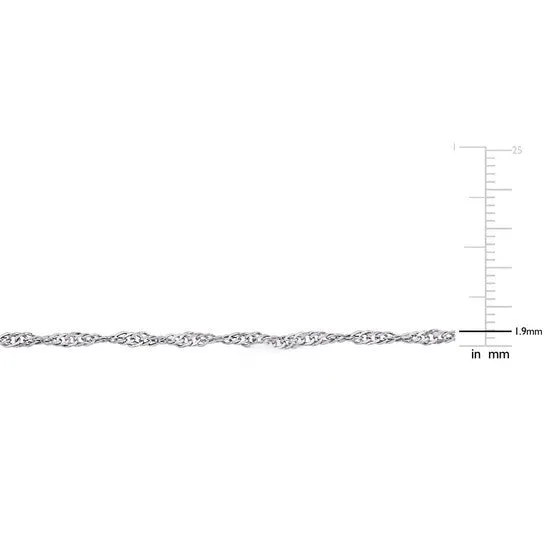 Original AMOUR 19mm Diamondcut Singapore Necklace In 14K White Gold 18 In JMS always Necklaces Original AMOUR 19mm Diamondcut Singapore Necklace In 14K White Gold 18 In JMS always Necklaces