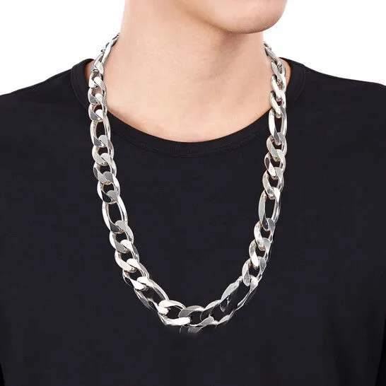 Original AMOUR 145mm Figaro Chain Necklace In Sterling Silver 24 In JMS always Necklaces Original AMOUR 145mm Figaro Chain Necklace In Sterling Silver 24 In JMS always Necklaces
