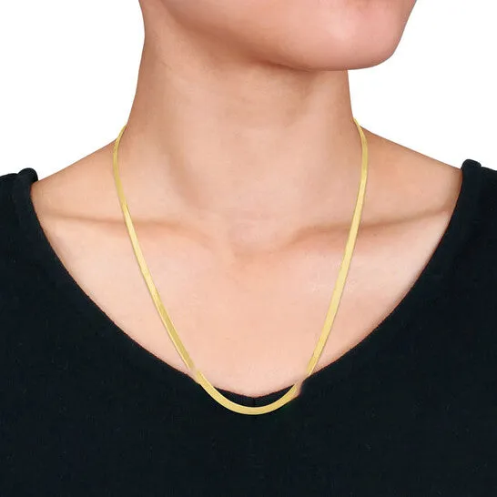 Original AMOUR 35mm Flex Herringbone Chain Necklace In 10K Yellow Gold 24 In JMS always Necklaces Original AMOUR 35mm Flex Herringbone Chain Necklace In 10K Yellow Gold 24 In JMS always Necklaces