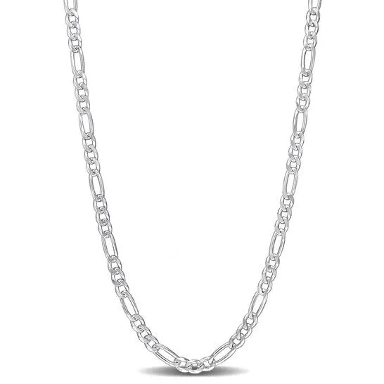 Original AMOUR 38mm Figaro Chain Necklace In Sterling Silver 18 In JMS always Necklaces Original AMOUR 38mm Figaro Chain Necklace In Sterling Silver 18 In JMS always Necklaces