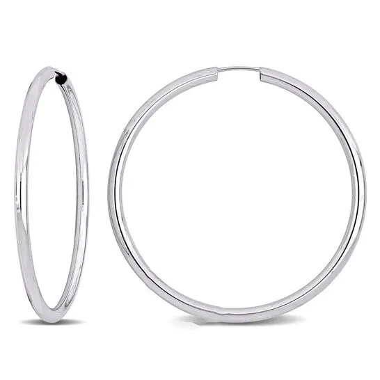 Original Amour 40mm Hoop Earrings in 14K White Gold JMS always Earrings