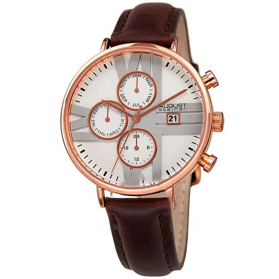 Original August Steiner Multifunction Silver Dial Ladies Watch AS8220BRRG JMS always Watches Original August Steiner Multifunction Silver Dial Ladies Watch AS8220BRRG JMS always Watches