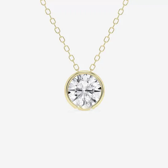 Original Brilliant Diamond 100 cttw 14KT Yellow Gold Bezel Setting RoundCut Lab Grown Diamond Pendant Necklace for WomenVS2 JMS always Necklaces Original Brilliant Diamond 100 cttw 14KT Yellow Gold Bezel Setting RoundCut Lab Grown Diamond Pendant Necklace for WomenVS2 JMS always Necklaces