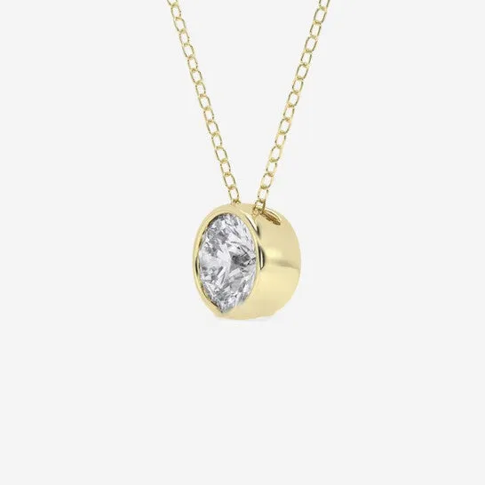 Original Brilliant Diamond 100 cttw 14KT Yellow Gold Bezel Setting RoundCut Lab Grown Diamond Pendant Necklace for WomenVS2 JMS always Necklaces Original Brilliant Diamond 100 cttw 14KT Yellow Gold Bezel Setting RoundCut Lab Grown Diamond Pendant Necklace for WomenVS2 JMS always Necklaces