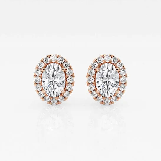 Original Brilliant Diamond 14KT Rose Gold 1 78 cttw OvalCut Lab Grown Diamond Halo Stud Earrings for Women FGVSSI GSI JMS always Earrings Original Brilliant Diamond 14KT Rose Gold 1 78 cttw OvalCut Lab Grown Diamond Halo Stud Earrings for Women FGVSSI GSI JMS always Earrings