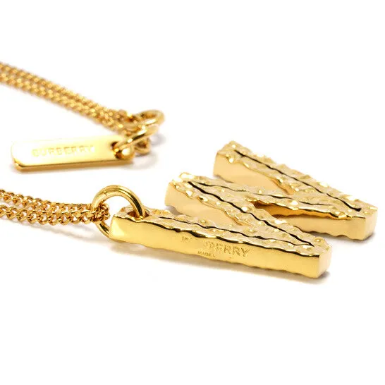 Original Burberry Alphabet W Charm Goldplated Necklace JMS always Necklaces Original Burberry Alphabet W Charm Goldplated Necklace JMS always Necklaces