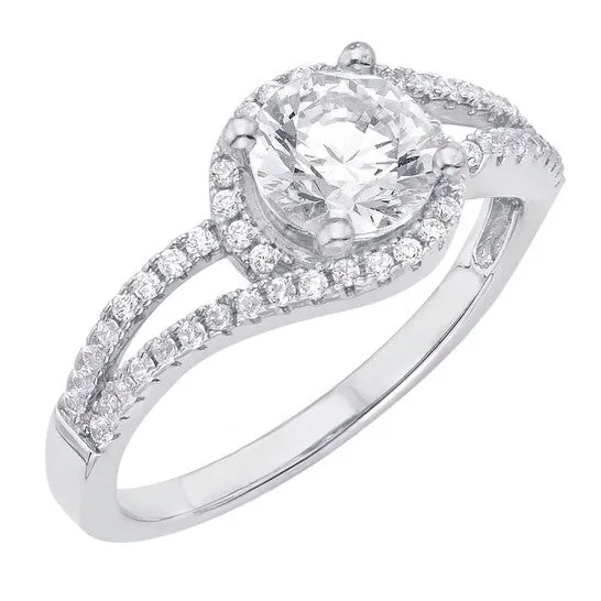 Original DiamondMuse 050 Carat TGW Swarovski Crystal and Cubic Zirconia Halo Engagement Ring in Sterling Silver JMS always Rings Original DiamondMuse 050 Carat TGW Swarovski Crystal and Cubic Zirconia Halo Engagement Ring in Sterling Silver JMS always Rings