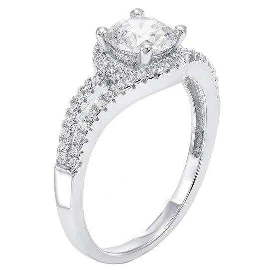 Original DiamondMuse 050 Carat TGW Swarovski Crystal and Cubic Zirconia Halo Engagement Ring in Sterling Silver JMS always Rings Original DiamondMuse 050 Carat TGW Swarovski Crystal and Cubic Zirconia Halo Engagement Ring in Sterling Silver JMS always Rings