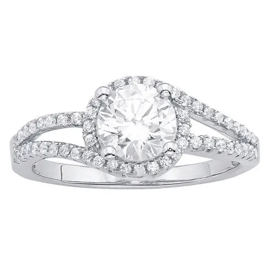 Original DiamondMuse 050 Carat TGW Swarovski Crystal and Cubic Zirconia Halo Engagement Ring in Sterling Silver JMS always Rings Original DiamondMuse 050 Carat TGW Swarovski Crystal and Cubic Zirconia Halo Engagement Ring in Sterling Silver JMS always Rings