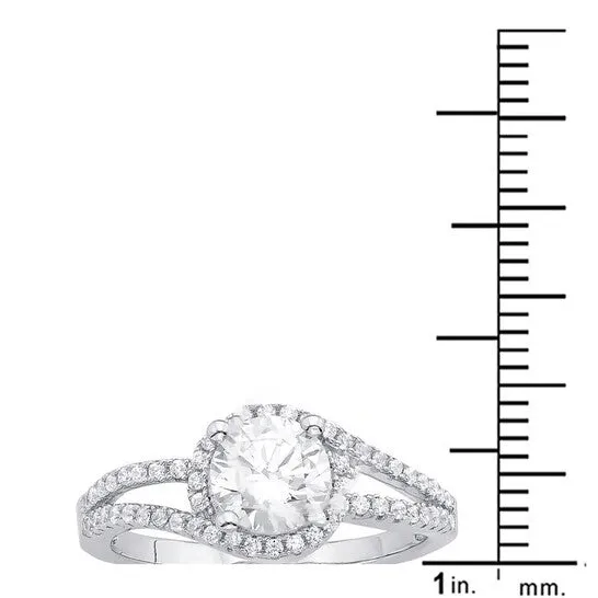 Original DiamondMuse 050 Carat TGW Swarovski Crystal and Cubic Zirconia Halo Engagement Ring in Sterling Silver JMS always Rings Original DiamondMuse 050 Carat TGW Swarovski Crystal and Cubic Zirconia Halo Engagement Ring in Sterling Silver JMS always Rings