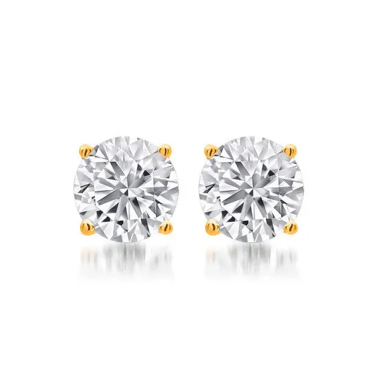 Original DiamondMuse 075 Carat TW Round White Diamond Womens Stud Earrings in Yellow over Sterling Silver IJ I2I3 JMS always Earrings Original DiamondMuse 075 Carat TW Round White Diamond Womens Stud Earrings in Yellow over Sterling Silver IJ I2I3 JMS always Earrings
