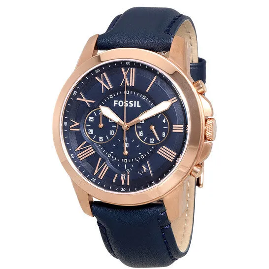 Original Fossil Grant MultiFunction Navy Dial Navy Leather Mens Watch FS4835 JMS always Watches Original Fossil Grant MultiFunction Navy Dial Navy Leather Mens Watch FS4835 JMS always Watches