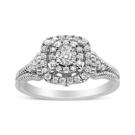 Original Haus of Brilliance 925 Sterling Silver 13 Cttw Miracle Set RoundCut Diamond Cocktail Ring HI Color I1I2 Clarity JMS always Rings Original Haus of Brilliance 925 Sterling Silver 13 Cttw Miracle Set RoundCut Diamond Cocktail Ring HI Color I1I2 Clarity JMS always Rings