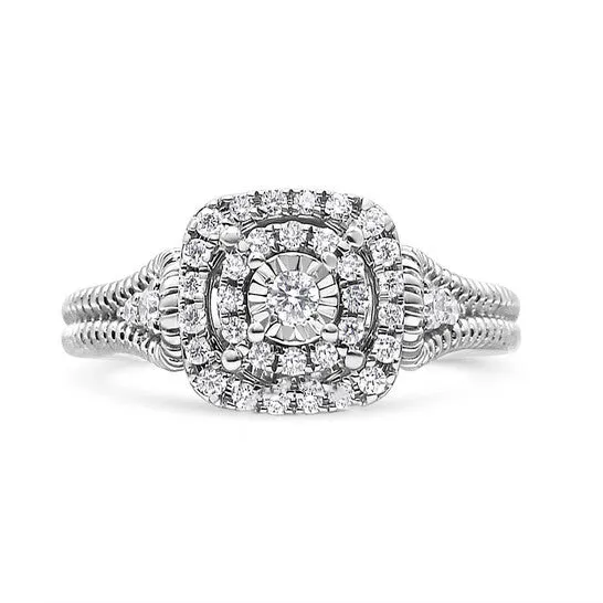 Original Haus of Brilliance 925 Sterling Silver 13 Cttw Miracle Set RoundCut Diamond Cocktail Ring HI Color I1I2 Clarity JMS always Rings Original Haus of Brilliance 925 Sterling Silver 13 Cttw Miracle Set RoundCut Diamond Cocktail Ring HI Color I1I2 Clarity JMS always Rings