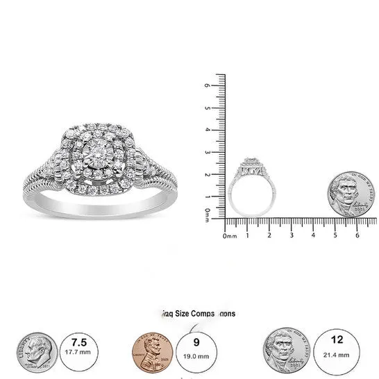 Original Haus of Brilliance 925 Sterling Silver 13 Cttw Miracle Set RoundCut Diamond Cocktail Ring HI Color I1I2 Clarity JMS always Rings Original Haus of Brilliance 925 Sterling Silver 13 Cttw Miracle Set RoundCut Diamond Cocktail Ring HI Color I1I2 Clarity JMS always Rings