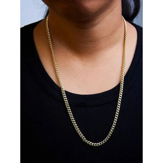 Original Haus of Brilliance SemiSolid 14K Yellow Gold 45mm Miami Cuban Chain Necklace Unisex Chain 22 Inches JMS always Necklaces Original Haus of Brilliance SemiSolid 14K Yellow Gold 45mm Miami Cuban Chain Necklace Unisex Chain 22 Inches JMS always Necklaces