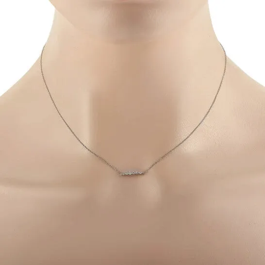 Original LB Exclusive 14K White Gold 025ct Diamond Bar Necklace JMS always Necklaces Original LB Exclusive 14K White Gold 025ct Diamond Bar Necklace JMS always Necklaces