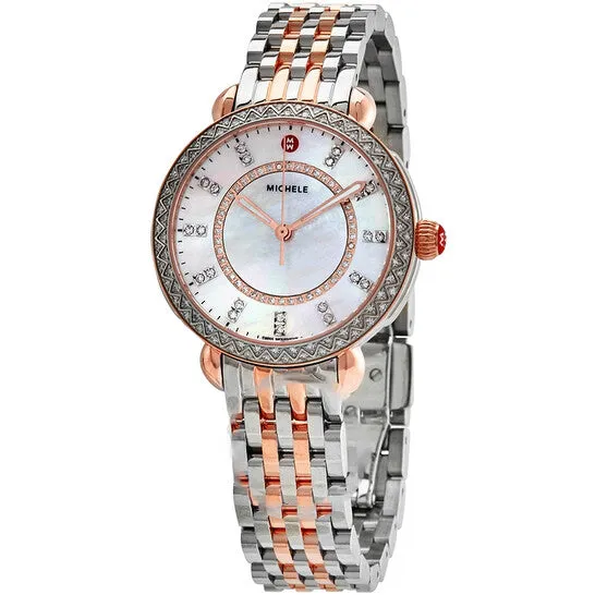 Original Michele Sidney Classic Mother of Pearl Dial Twotone Ladies Watch MWW30B000003 JMS always Rings Original Michele Sidney Classic Mother of Pearl Dial Twotone Ladies Watch MWW30B000003 JMS always Rings