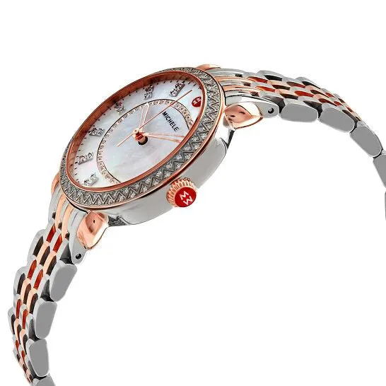 Original Michele Sidney Classic Mother of Pearl Dial Twotone Ladies Watch MWW30B000003 JMS always Rings Original Michele Sidney Classic Mother of Pearl Dial Twotone Ladies Watch MWW30B000003 JMS always Rings