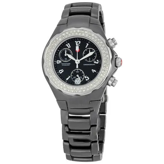Original Michele Tahitian Ceramic Black Diamond Ladies Watch MWW12A000005 JMS always Watches Original Michele Tahitian Ceramic Black Diamond Ladies Watch MWW12A000005 JMS always Watches