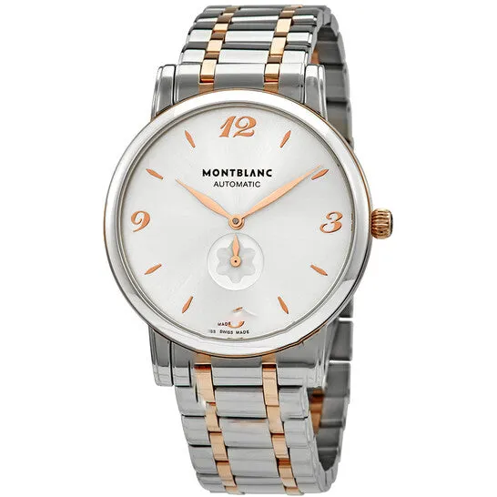 Original MontBlanc Star Classique Silver Dial Automatic Mens Steel and 18kt Rose Gold Watch 107916 JMS always Earrings Original MontBlanc Star Classique Silver Dial Automatic Mens Steel and 18kt Rose Gold Watch 107916 JMS always Earrings