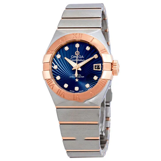 Original Omega Constellation CoAxial Blue Diamond Dial Ladies Watch 12320272053001 JMS always Watches