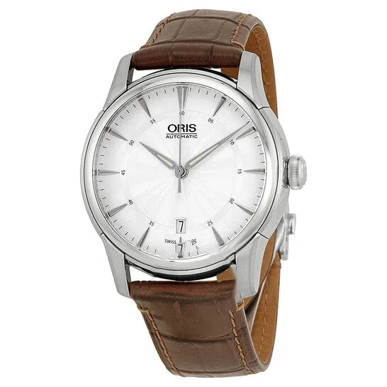 Original Oris Artelier Date Silver Dial Brown Leather Mens Watch 73376704051LS JMS always Watches Original Oris Artelier Date Silver Dial Brown Leather Mens Watch 73376704051LS JMS always Watches