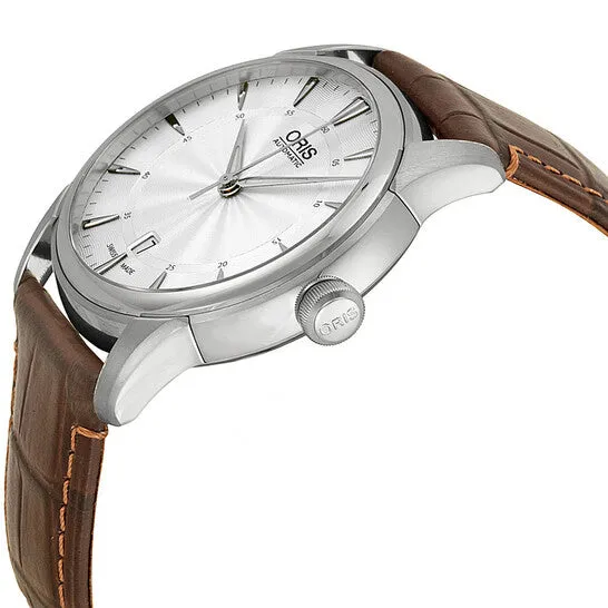 Original Oris Artelier Date Silver Dial Brown Leather Mens Watch 73376704051LS JMS always Watches Original Oris Artelier Date Silver Dial Brown Leather Mens Watch 73376704051LS JMS always Watches