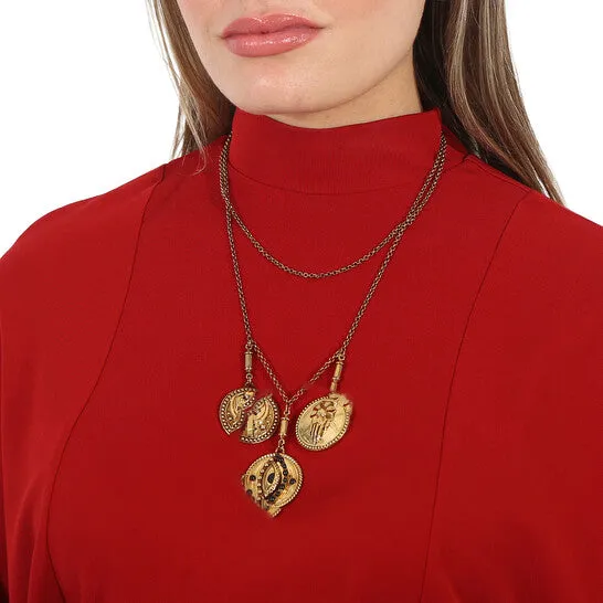 Original Roberto Cavalli Ladies Metallic Lucky Coin Choker Necklace JMS always Necklaces Original Roberto Cavalli Ladies Metallic Lucky Coin Choker Necklace JMS always Necklaces