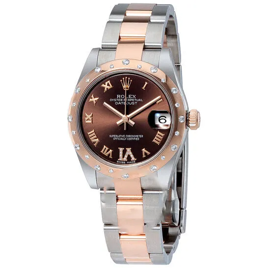 Original Rolex Datejust 31 Chocolate Dial Steel and 18K Everose Gold Diamond Ladies Watch 178341 JMS always PreStyled Sets Original Rolex Datejust 31 Chocolate Dial Steel and 18K Everose Gold Diamond Ladies Watch 178341 JMS always PreStyled Sets