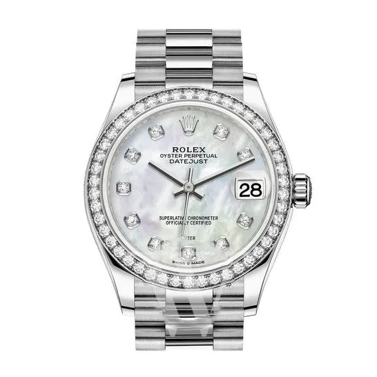 Original Rolex Datejust 31 Mother of Pearl Diamond Dial Ladies 18kt White Gold President Watch 278289MDP JMS always Watches Original Rolex Datejust 31 Mother of Pearl Diamond Dial Ladies 18kt White Gold President Watch 278289MDP JMS always Watches