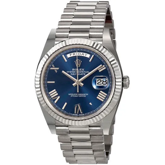 Original Rolex DayDate 40 Blue Dial 18K White Gold President Automatic Mens Watch 228239BLRP JMS always Rings Original Rolex DayDate 40 Blue Dial 18K White Gold President Automatic Mens Watch 228239BLRP JMS always Rings